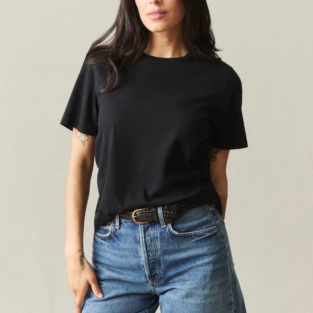 American Giant Women's Classic Cotton Crew Tee Black Size Large NWOT